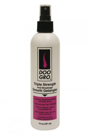 A bottle of DOO GRO Triple Strength Anti-Breakage Growth Detangler spray.